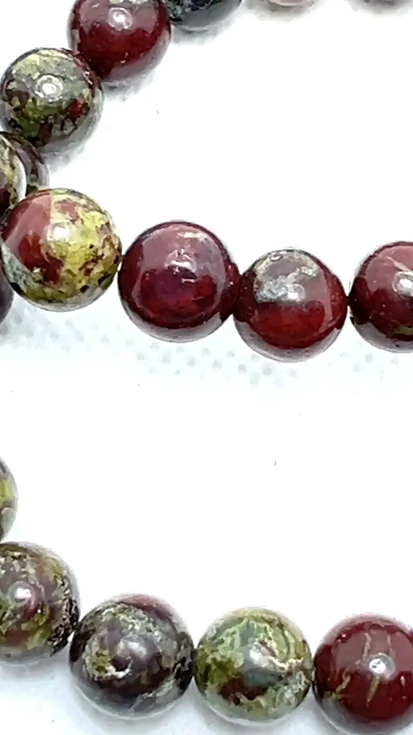 Dragon’s Blood 🩸 Jasper 8mm Beads.  7” Stretch Bracelet Jewelry