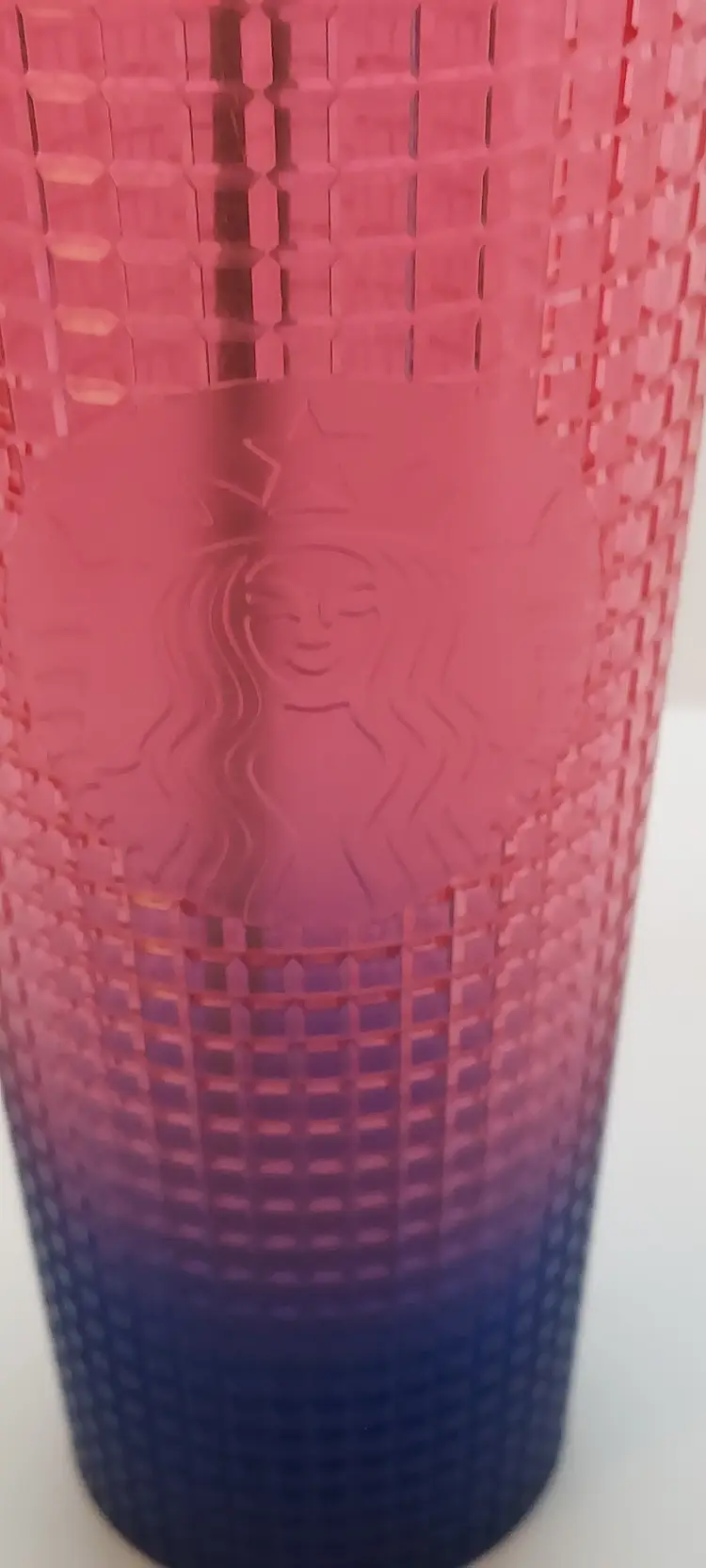 Starbucks Summer 2022 Watermelon Pink Blue Grid Tumbler Cold Cup Venti 24 oz NEW