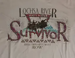 vintage single stitch Whitewater Rafting Survivor t-shirt Lochsa River canoe