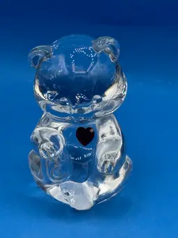 Fenton January Birthstone Teddy Bear Paperweight - Vintage 1980’s