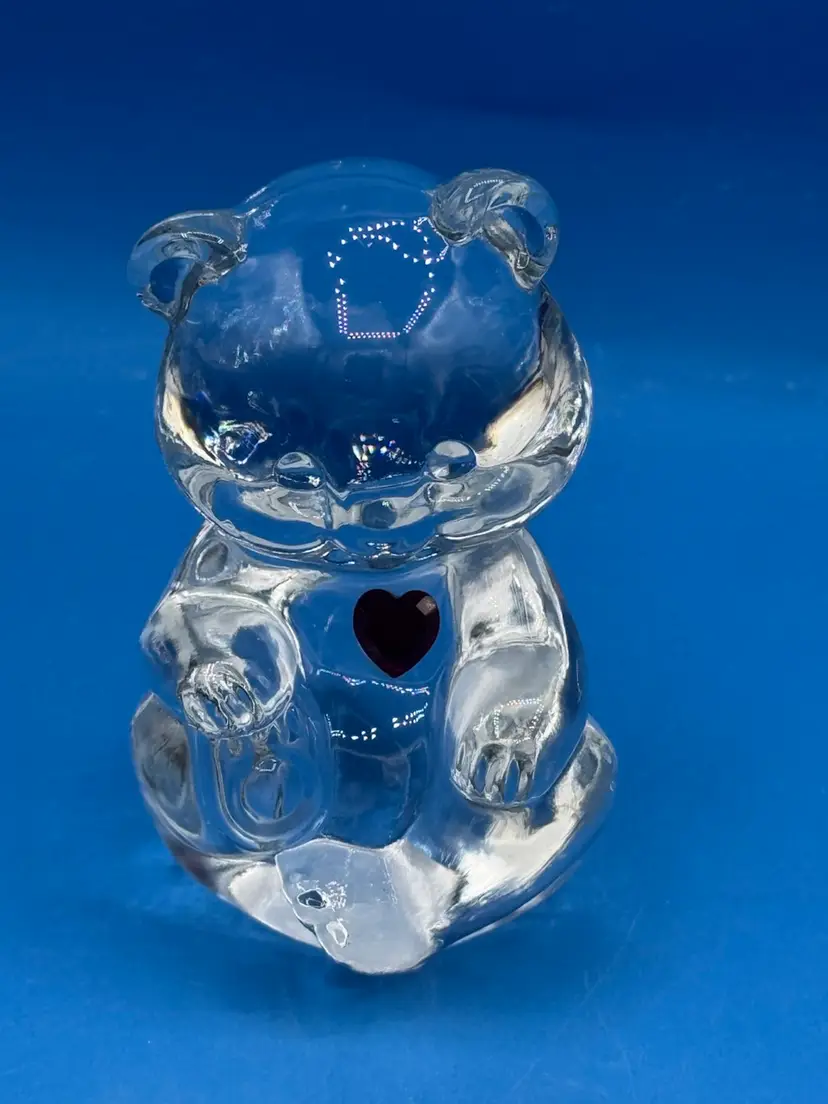 Fenton January Birthstone Teddy Bear Paperweight - Vintage 1980’s