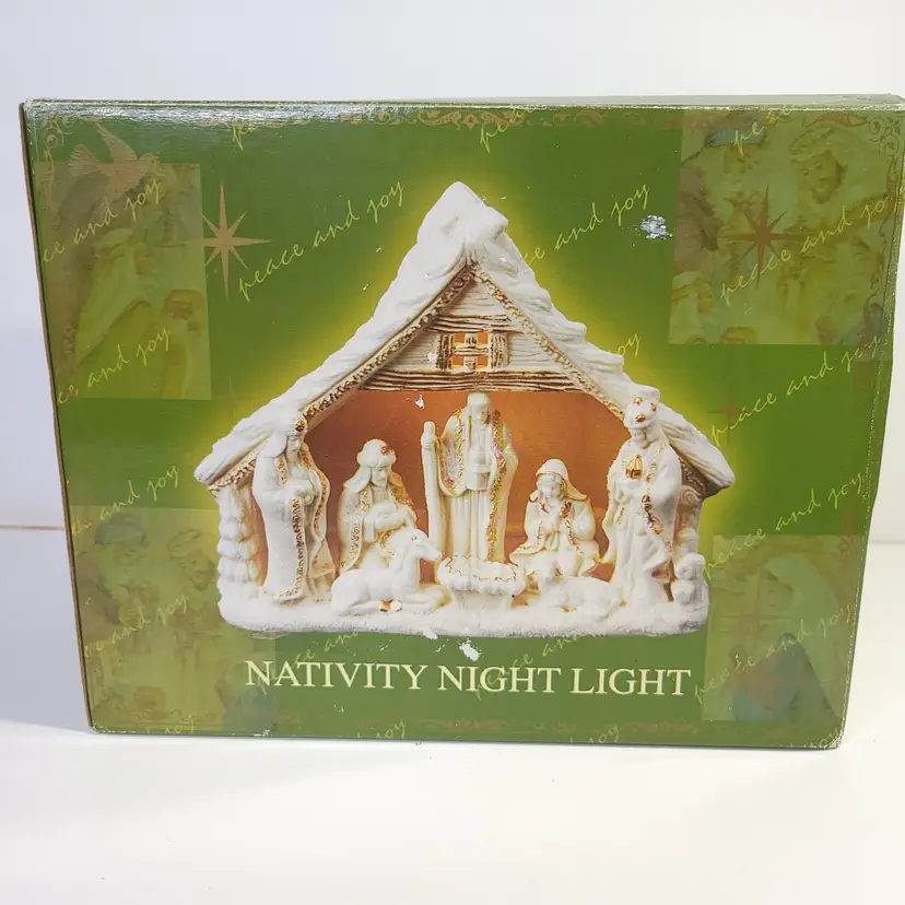 Cracker Barrel Fine Pearlized Porcelain Nativity Night Light Vintage Works
