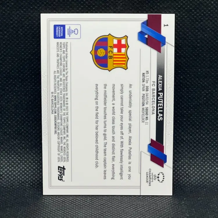 Alexia Putellas 2022/23 Topps Chrome UEFA Blue /250 Barcelona Soccer Card