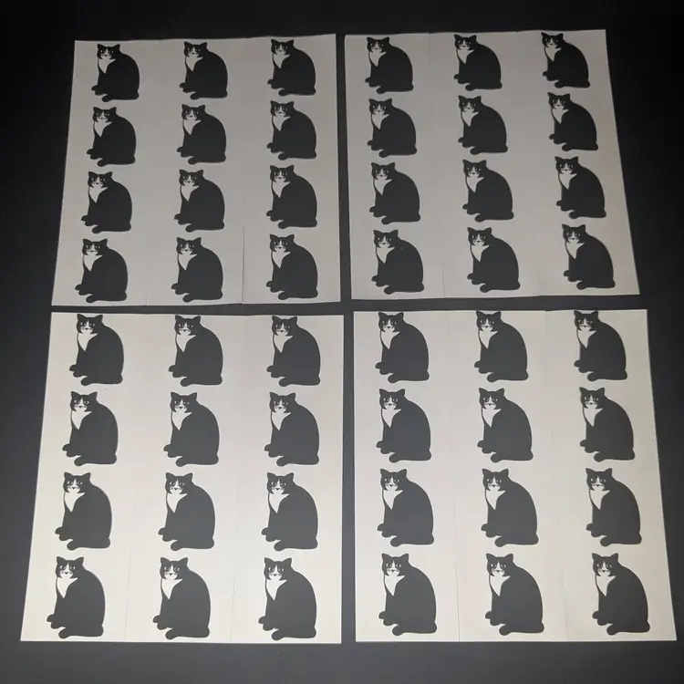 Vintage Set of (48) Mrs. Grossman's "Black Cat" Stickers