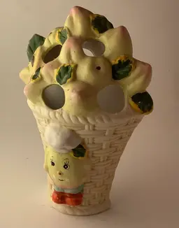 Anthropomorphic Fruit Wall Pockets Ceramic 1960s