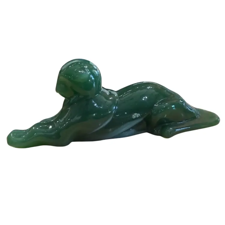Heisley Mid Century Jade Glass Panther