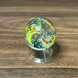 Signed Orange/Yellow/Green Swirl Marble