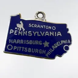 #40 Sterling Blue Enamel Pennsylvania Charm .75”