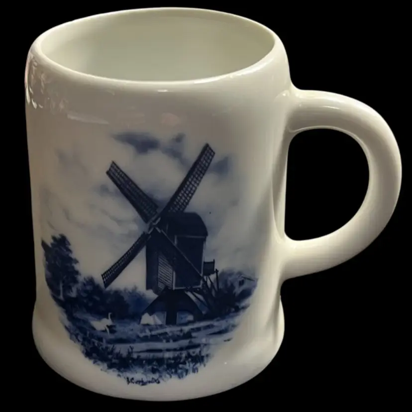 1984 Delft Windmill Hand Painted Made In Holland Espresso? Mug