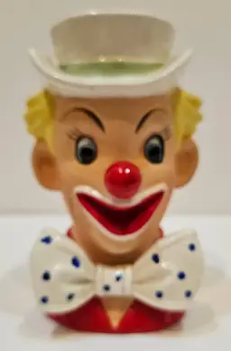 Vintage NAPCO ware Clown Head Planter with White Hat. Circa 1950’s.