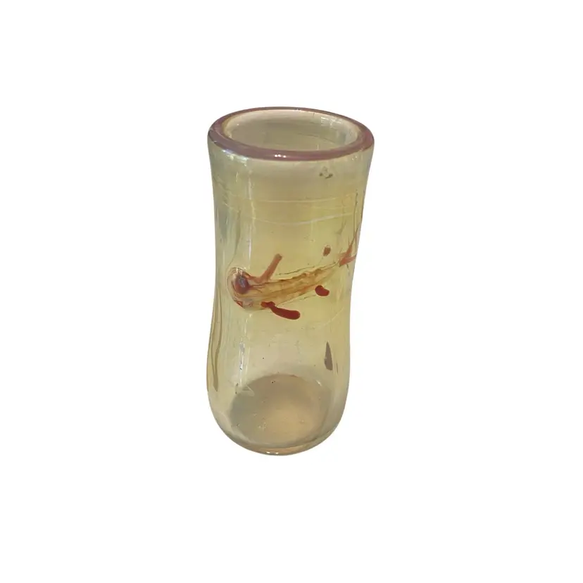 3in Yellow Fish Beaker Glass With Water Fish Scene