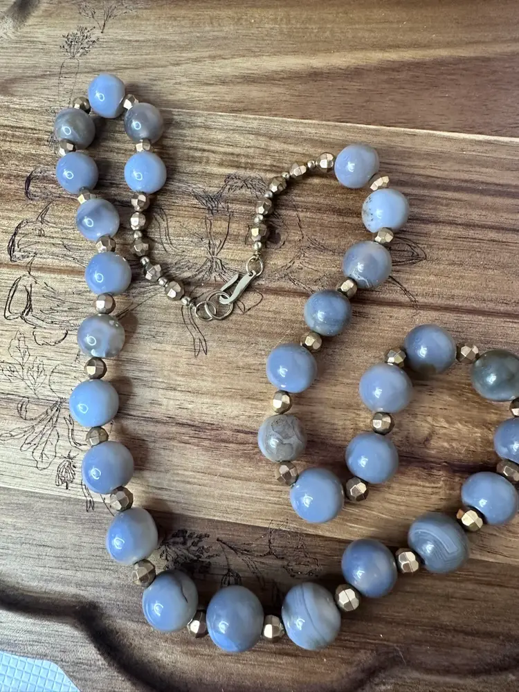 9” Long Possibly Moonstone Or Gray Agate Stone