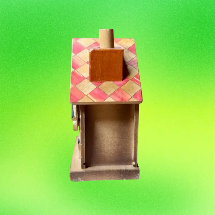 Novelty Dog House Wooden Coin Bank, Japan, Mechanical & Squeaks