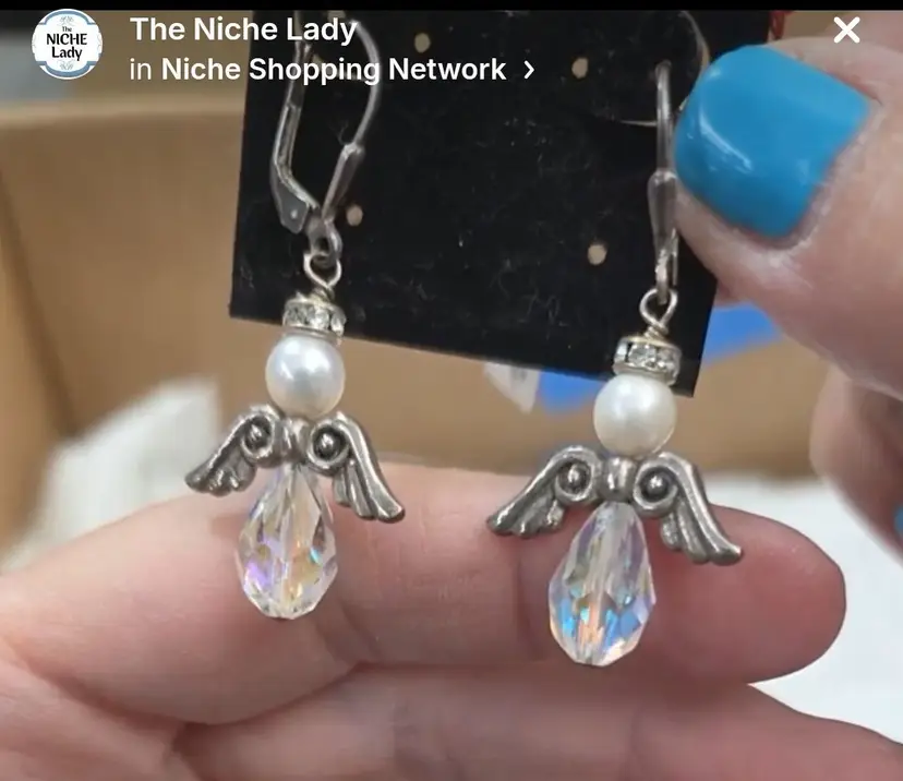 925 Crystal Angel Earrings Lever Backs