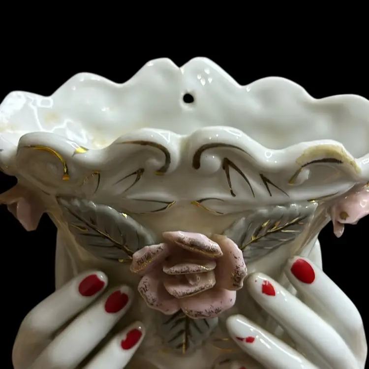 Vintage Wall Pocket Planter. One Flea Bite, Nail Polish Is Coming Off In 2 Places.