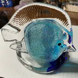 Partylite Glass Fish Candle Holder! 4 1/4” Tall!