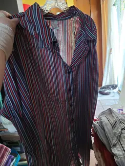 30-0331-5 Striped Womens Shirt LS 2X