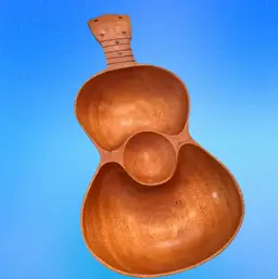 Vintage Kamari Wood Ukulele / Guitar Shaped Trinket Dish