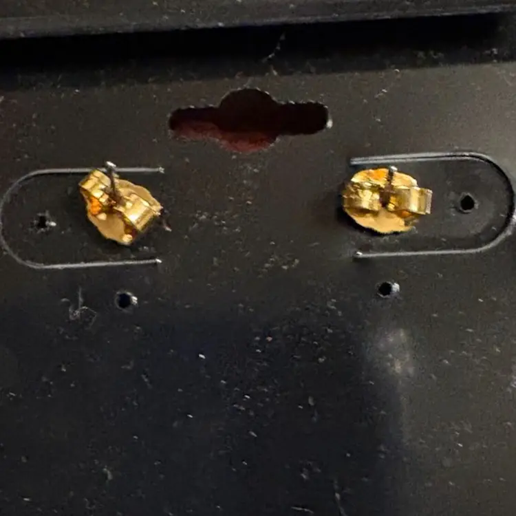 Avon Gold Toned And Rhinestone Christmas Bell Studded Earrings