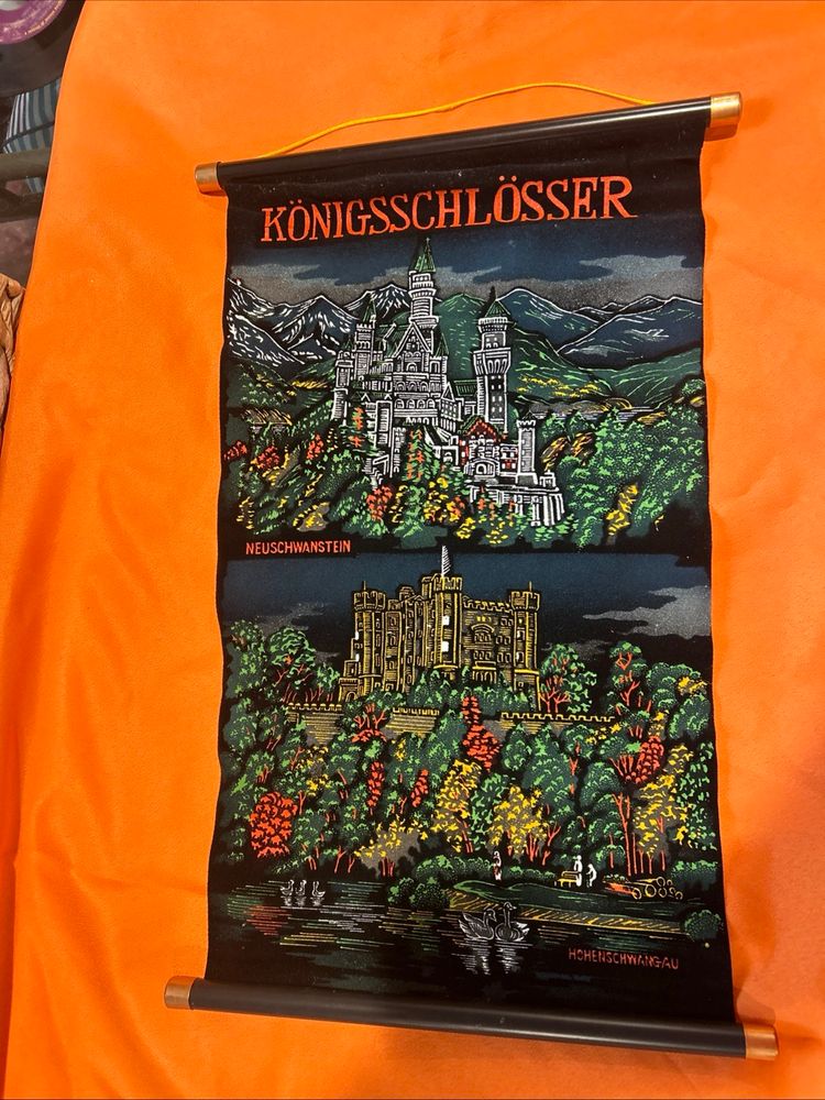 VINTAGE 1980s Konigsschlosser DECORATION BANNER