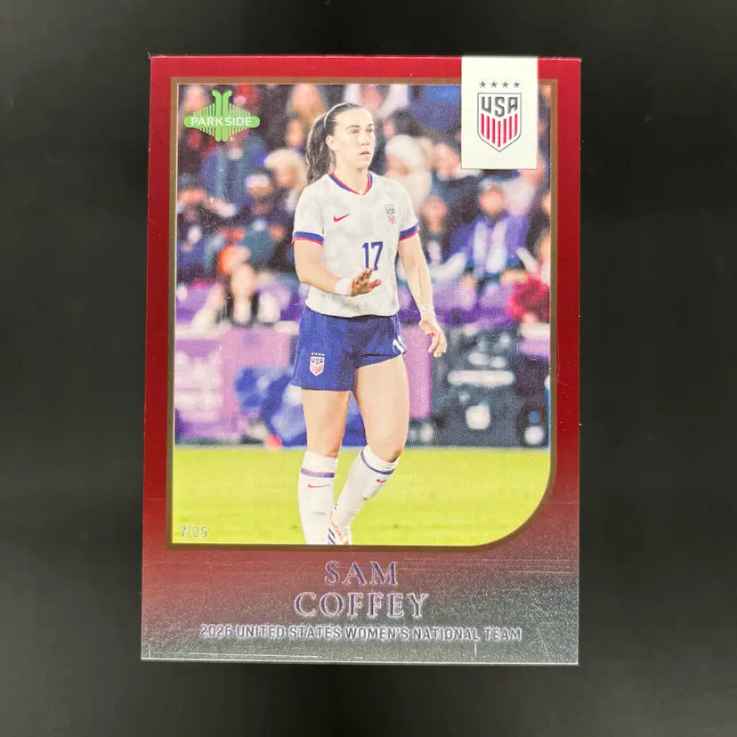 Sam Coffey 2026 Parkside USWNT Team Set Red /25 Soccer Card