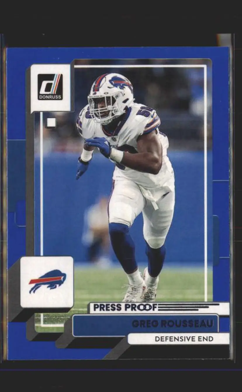 2022 Donruss #118 Greg Rousseau Blue Press Proof - (139) - Buffalo Bills