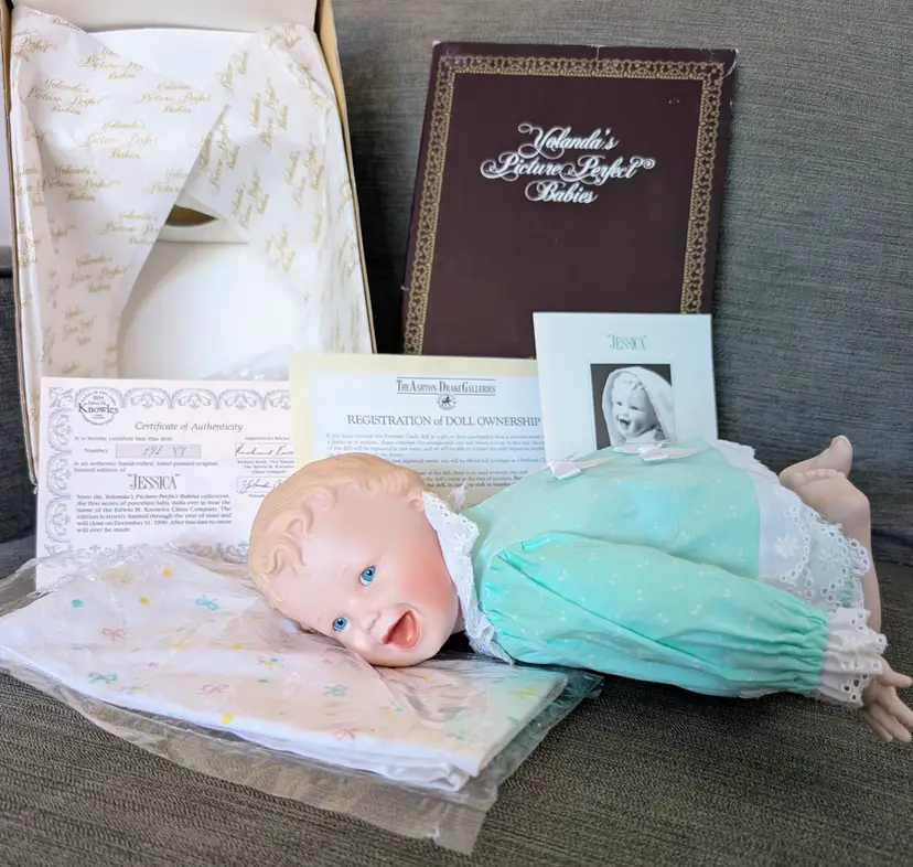 Vintage 1988 Edwin M Knowles Porcelain Doll Jessica By Yolanda Bello