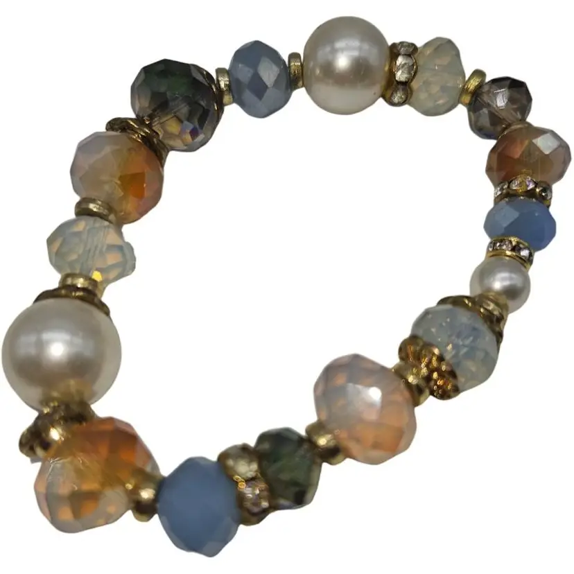 Elegant Multicolor Art Glass Beaded Bracelet