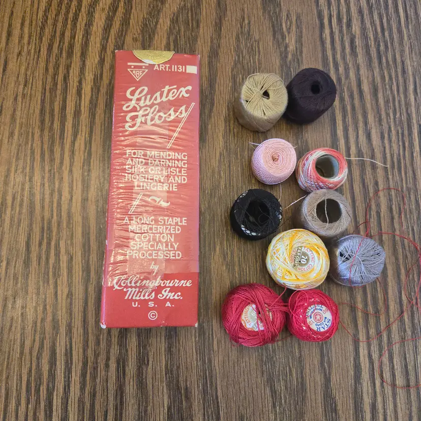 Collingbourne's Box Mending Floss + Misc Spools and Tatting Cotton