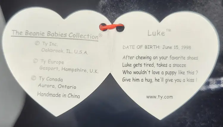 TY Beanie Baby - Luke (Black Lab) - 1998