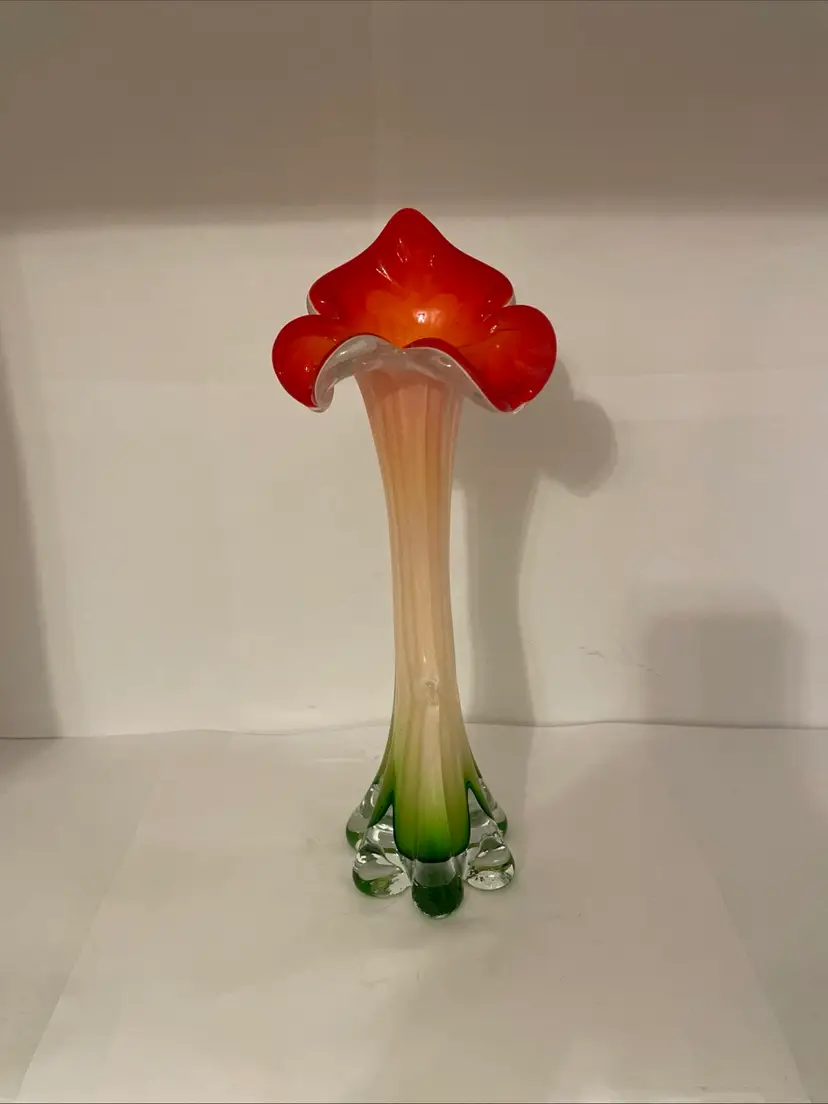 #769 Red, Yellow And Green Jack In The Pulpit Vase