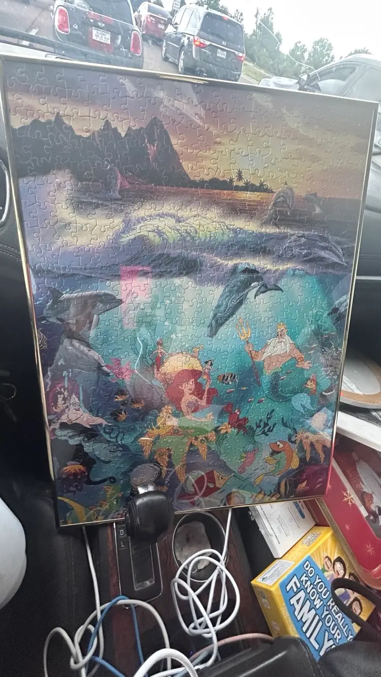 Original Vintage Little Mermaid Framed Puzzle 1992