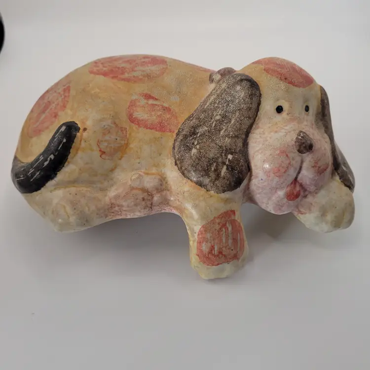 Italian Pottery Puppy Dog Shelf Sitter 3.5 x.6 inches