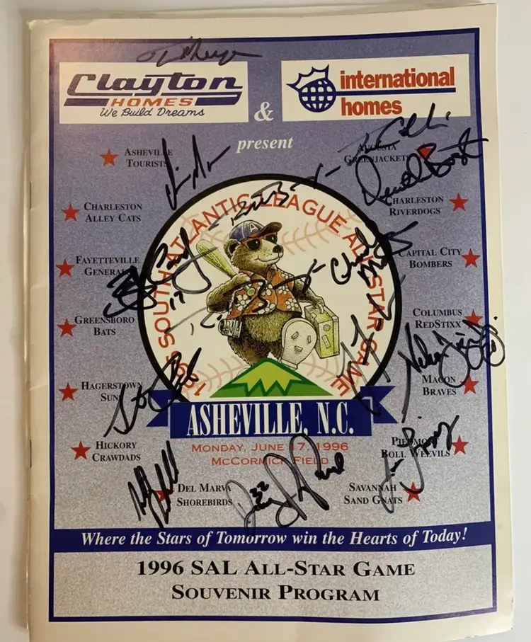 Vtg 90s SAL Allstar program Retro Asheville NC Minor League Baseball Tourists