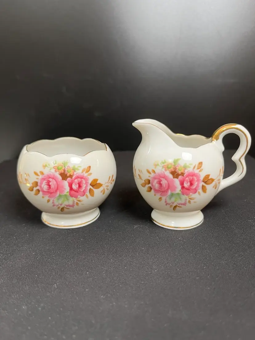 Interco Chicago-Made in Japan-Personal Porcelain Creamer & Sugar. Has Makers Mark and are Numbered