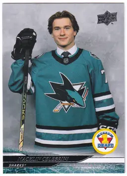2024-25 Upper Deck #743 Macklin Celebrini 1R San Jose Sharks Hockey Card