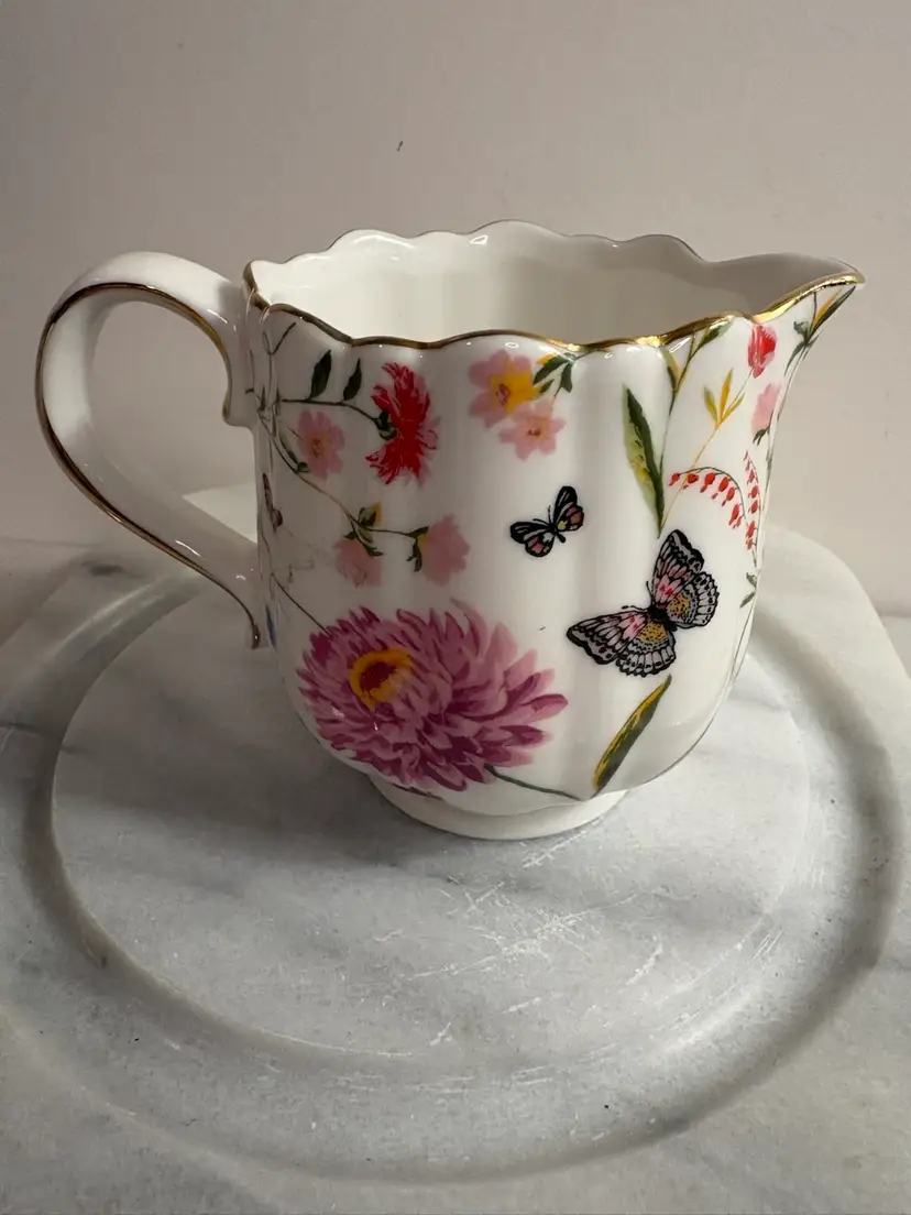 Grace's Teaware Small Porcelain Floral / Butterflies Creamer