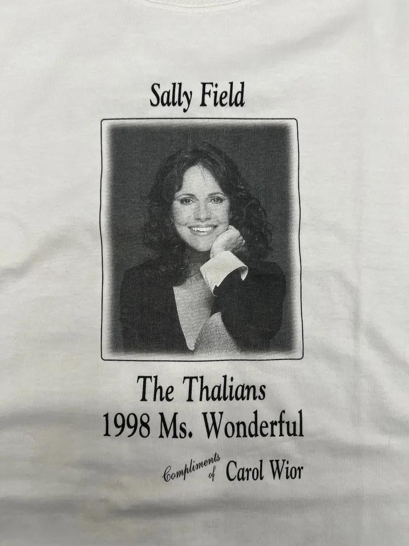 The Thalians SALLY FIELD 1998 Ms. Wonderful Honoree T-Shirt Ms Wonderful XL White