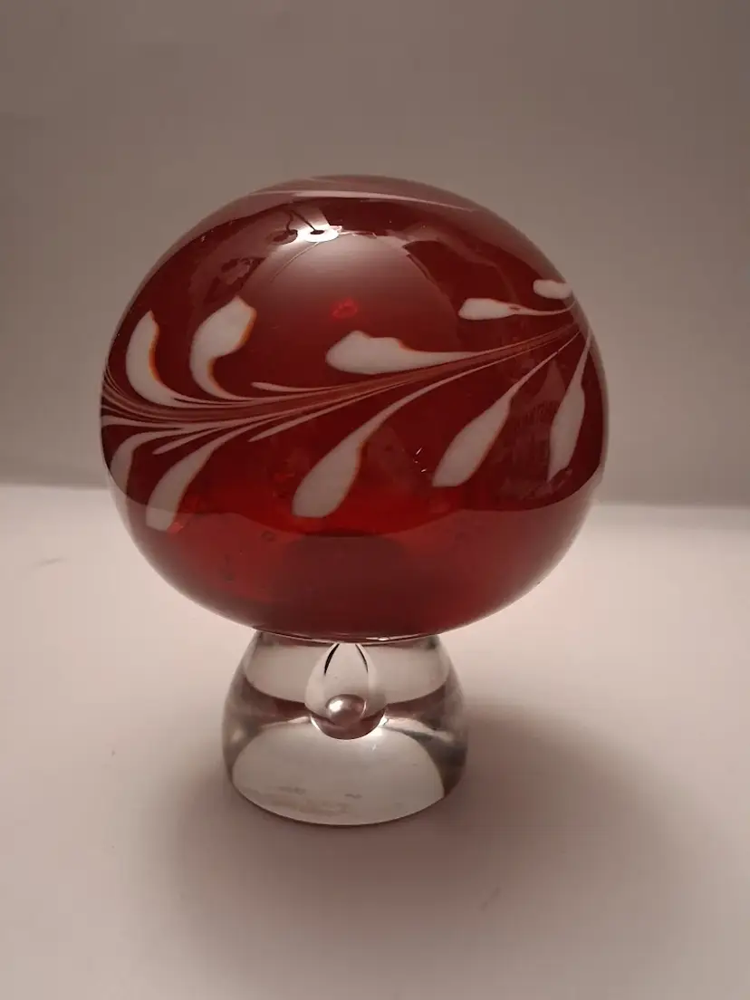 Vintage Large Art Glass MUSHROOM Paperweight