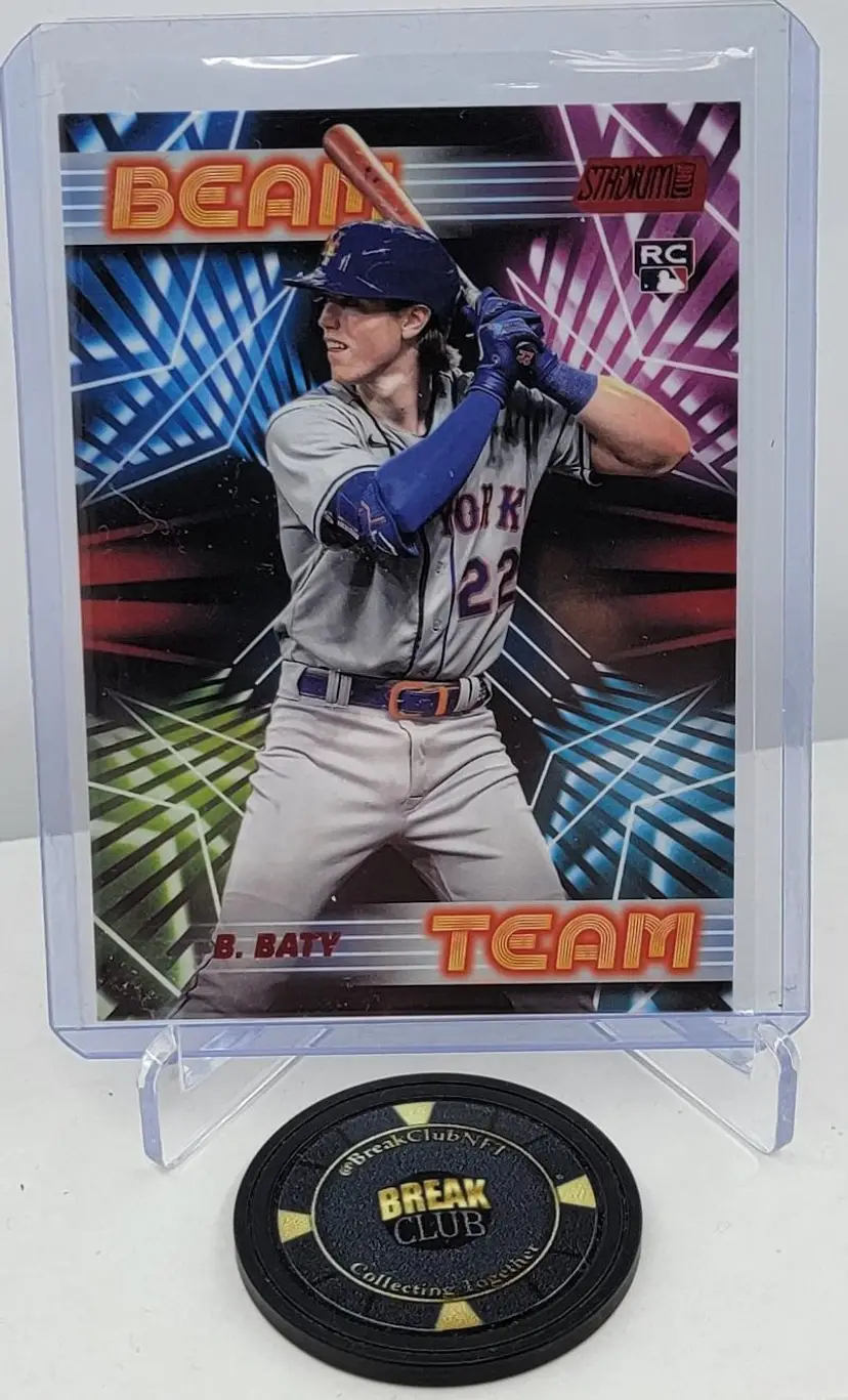 2023 Topps Stadium Club BT-25 Brett Baty RC Beam Team (Red Foil) 1:10 Case Hit SSP New York Mets
