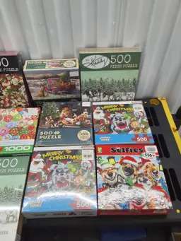 Lot of 13 Christmas Puzzles New Sealed Various Sizes and Designs lot 2