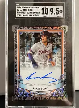 Jace Jung 2024 Bowman Sterling Prospect Sterling Silver  SGC 9.5  /100