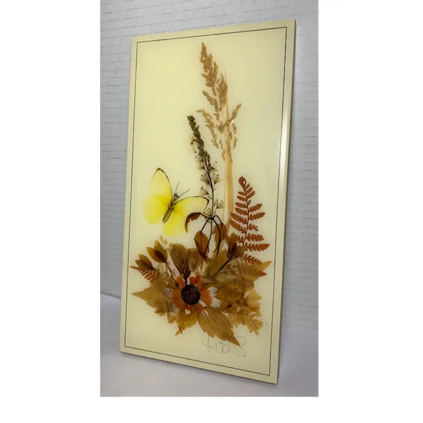 Pressed Dried Flowers Plants Wall Art By Henni Original, Handmade Canada. Signed