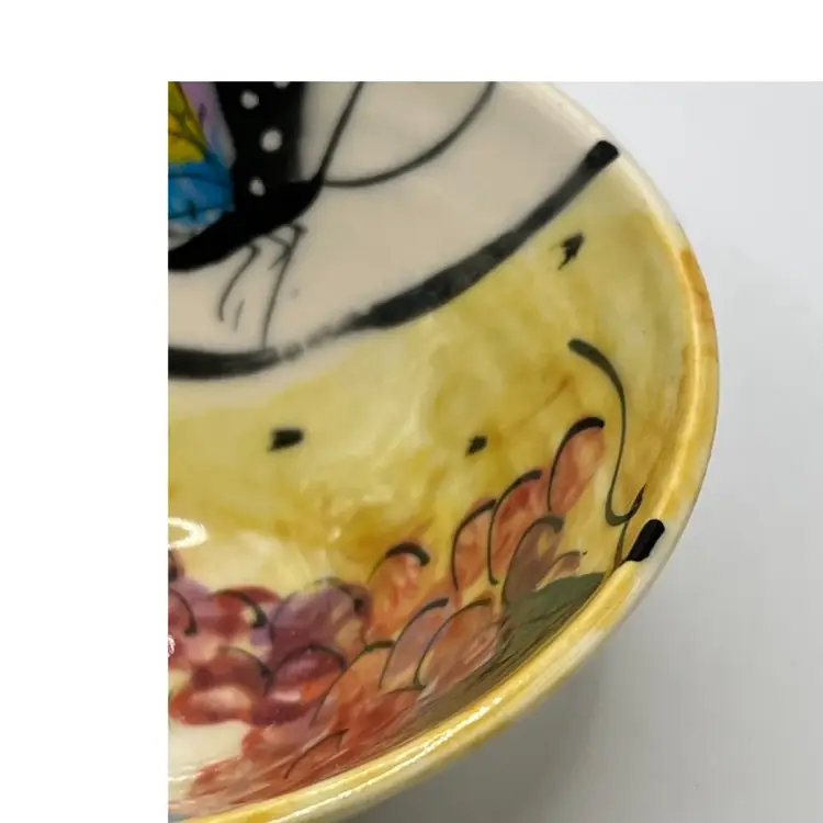 Caroline Koons Signed 2001 Butterfly  Whimsical Bowl