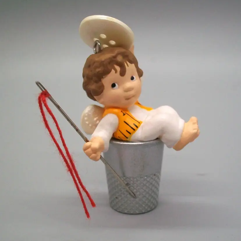 Hallmark Keepsake Ornament 1998 SEW GIFTED Thimble Angel Artist Sue Tague