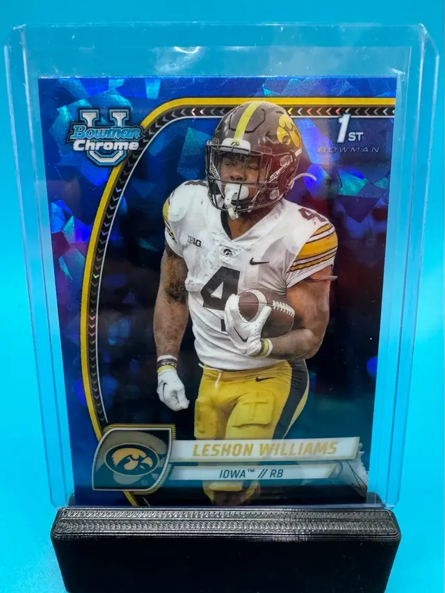 Leshon Williams 1st Bowman Chrome U Sapphire Iowa Hawkeyes