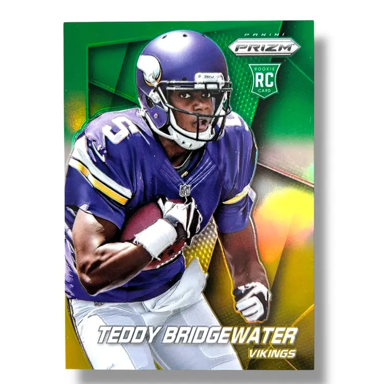 2014 Panini Prizm Teddy Bridgewater RC Neon Green & Yellow Prizm Running SP