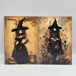 Set Of 2 Witch Postcards 4x6