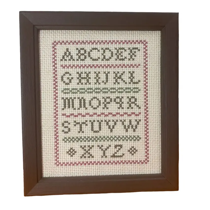 Wood Framed Cross-stitch Sampler
