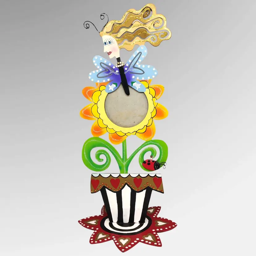 Karen Rossi for Silvestri, Fanciful Flights Butterfly Woman & Sunflower, Desk Photo Picture Frame